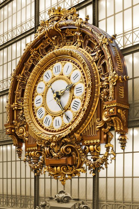 France - Paris - Musee d'Orsay Interior Train Station Clock, Big Clocks, Sundials, Cool Clocks, Time Keeper, Misty Morning, Old Clocks, Unique Clocks, Clock Art