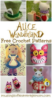 Free Alice in Wonderland Crochet patterns Crochet Disney Free Pattern, Free Disney Crochet Patterns, Disney Crochet Patterns Free, Character Crochet Patterns, Alice In Wonderland Crochet, Character Crochet, Minion Crochet Patterns, Mario Crochet, Wonderland Characters