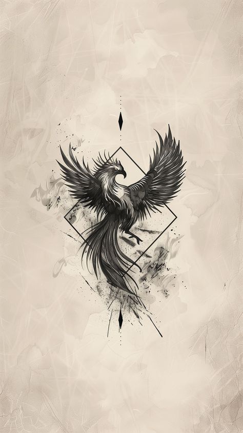 Minimalistic Phoenix Tattoo Design 3 #phoenixtattoo Phoenix Out Of The Ashes Tattoo, Pheonix Tattoo Minimalistic, Phoenix Tattoo Cover Up, Phoenix Tattoo Masculine, Back Phoenix Tattoo, Phoenix Minimalist Tattoo, Black And White Phoenix Tattoo, Flying Tattoo Ideas, Phoenix Tattoo On Back