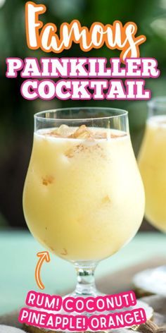 If you're looking for a great warm weather cocktail recipe, make these Painkiller Drinks! With coconut cream, pineapple juice, rum, and orange - what's not to love? #virginislands #painkillercocktail #easycocktailrecipes #summercocktails #gogogogourmet via @gogogogourmet Drinks With Coconut Cream, Painkiller Drink, Painkiller Cocktail, Coconut Rum Drinks, Rum Drinks Recipes, Coconut Drinks, Mixed Drinks Alcohol, Liquor Drinks, Boozy Drinks