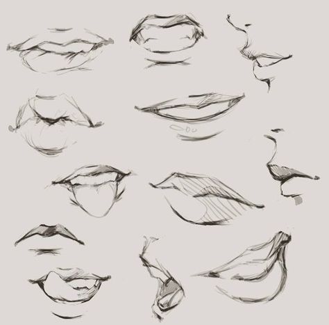 Male Lips Sketch, Male Face Drawing Reference Sketch, Mouth Drawing Reference Realistic, Charchol Art Easy, Mouth References Drawing, Tounge Out Drawings, Male Mouth Reference, Female Mouth Drawing Reference, Face Features Sketches