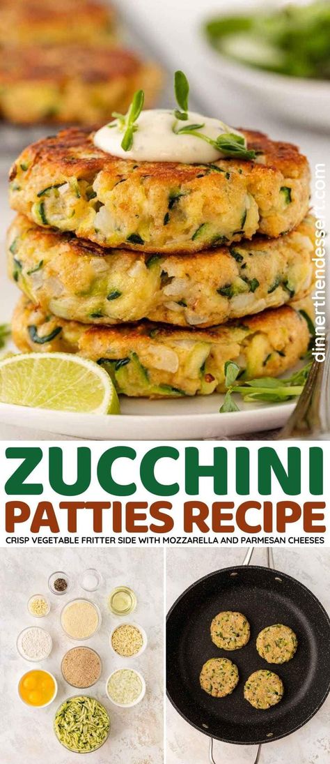 Zucchini Patties are an easy delicious summer zucchini recipe! Pan-fried cheesy, garlicky shredded zucchini cakes with a crispy exterior. Zucchini Patty Recipes, Vegetable Patties Recipe, Zuchinni Patties, Zucchini Patty, Vegetable Patty, Veggie Patties Recipe, Zucchini Patties Recipes, Vegetarian Patties, Vegetable Patties