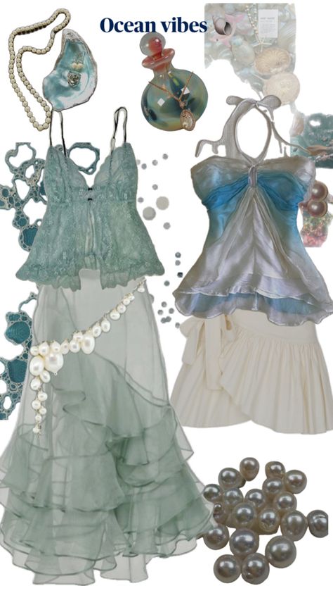 Some mermaids outfit with ocean vibes #ocean #mermaid #seashells #pearls Mermaid Outfits, Siren Costume, Little Mermaid Outfit, Ocean Outfits, Mermaid Halloween Costumes, Ocean Mermaid, Mermaid Halloween, Mermaid Outfit, Ocean Vibes