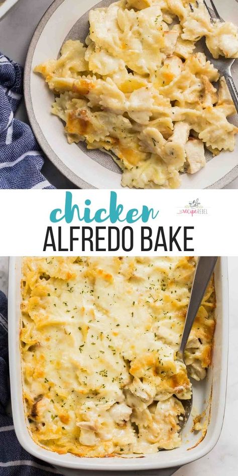 Chicken Breast Easy, Chicken Breast Pasta, Easy Casserole Recipe, Recipes Chicken Breast, Baked Chicken Alfredo Pasta, Alfredo Chicken, Chicken Casserole Dinners, Chicken Alfredo Casserole, Alfredo Sauce Recipe Easy