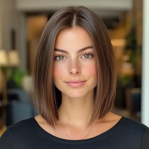 Quick Hairstyles For Shoulder Length Hair, Hairstyles Above The Shoulders, Simple Shoulder Length Haircut, Trending Shoulder Length Hairstyles, Shoulder Length Womens Haircuts, Women Shoulder Length Hair, Shoulder Length Haircuts For Fine Hair Round Faces, Long Bob Past Shoulders, Brown Hair Shoulder Length Straight