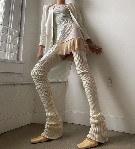 Long Leg Warmers, Ballet Core, Knit Leg Warmers, Ballet Clothes, Boot Socks, Outfit Inspo Fall, Looks Style, Leg Warmers, Over The Knee