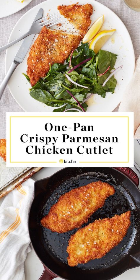 Crispy Parmesan Chicken Cutlets, Parmesan Crusted Chicken Cutlets, Pan Fried Chicken Cutlets Recipe, Recipe For Chicken Cutlets, Italian Chicken Cutlet Recipes, Fried Chicken Parmesan Recipe, Italian Chicken Cutlets, Chicken Starters, Crispy Parmesan Chicken