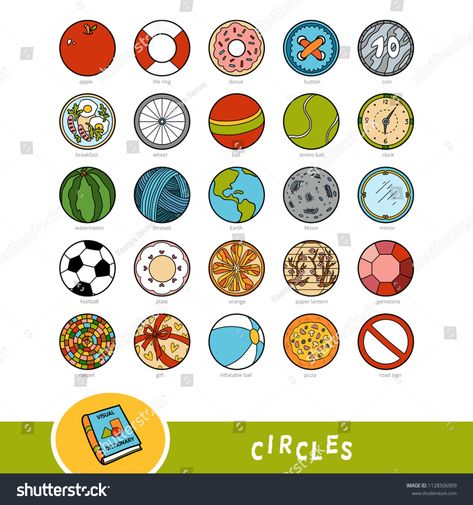 Things That Are Circles Shape, Circle Shaped Objects, Circle Objects, Circular Objects, Buddhist Art Drawing, Visual Dictionary, Circle Game, Shapes Preschool, Geometry Shape