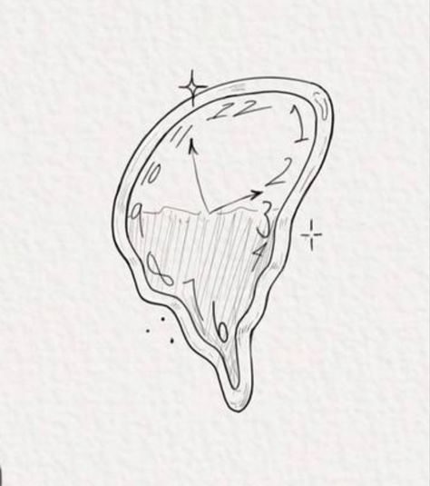 Melting Clock Tattoo Design, Melting Clock Drawing, Melting Clock Tattoo, Clock Drawings, Smile Tattoo, Melting Clock, Clock Tattoo Design, Petite Tattoos, Clock Tattoo