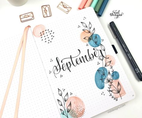 September Month, Drawing Themes, File Decoration Ideas, Bullet Journal Set Up, Creative School Project Ideas, Front Page Design, Bullet Journal Cover Ideas, Creating A Bullet Journal, Bond Paper Design