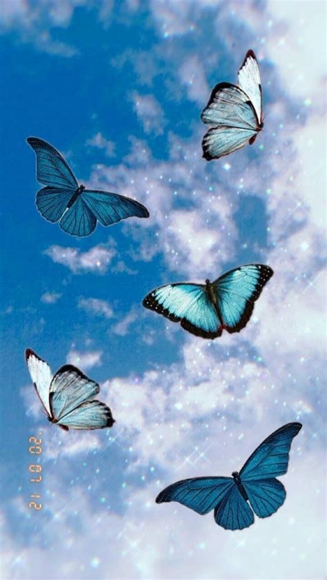 Blue Home Screen Animated Butterfly Wallpaper For Mobile - Mark setape2010