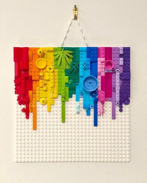 Aesthetic Lego, Lego Wall Art, Lego Diy Crafts, Lego Letters, Art On The Wall, Lego Flowers, Lego Challenge, Lego Wall, Lego Display