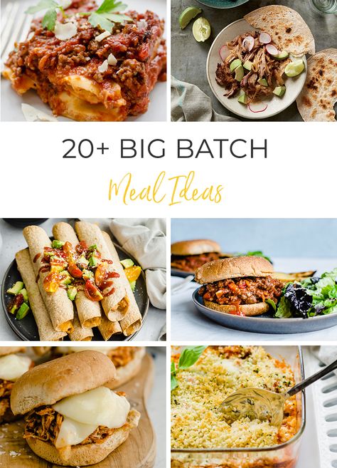 Large Batch Meals, Big Batch Recipes, Meals For Families, Batch Cooking Recipes, Batch Meals, Family Meal Prep, Big Family Meals, Batch Recipes, Bulk Cooking