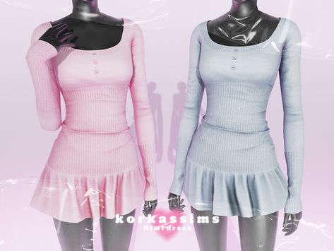 Ts4cc Alpha, Mods Sims 4, Mimi Dress, Sims 4 Anime, Free Sims 4, The Sims 4 Packs, Sims 4 Game Mods, Sims 4 Cc Folder, Shirt Dress Outfit