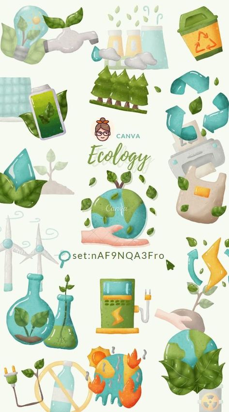 Ecology Watercolor chineseelementcanva Canva Earth Elements, Sustainability Icon Design, Canva Free Elements, Font Canva Lettering, Save Water Poster Drawing, Canva Keywords, Ecology Design, Graphic Shapes Design, Keyword Elements Canva