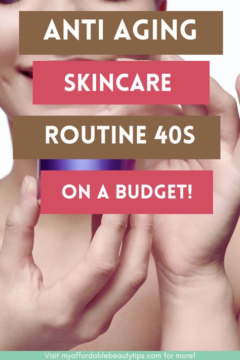 THIS PIN CONTAINS INFORMATION ABOUT ANTI AGING SKINCARE ROUTINE FOR OVER 40S Basic Skin Care Routine Simple, Younger Skin Anti Aging, Skin Care Routine For Anti Aging, Skin Care In Your 40s Faces, Drugstore Skincare Routine Over 40, Night Time Skin Care Routine 40s, Over 40 Face Routine, Skin Care For Women In 40s, Skincare Routine For Black Women Over 40