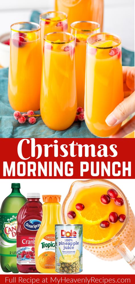 Christmas Morning Punch Breakfast Christmas Punch, Christmas Morning Punch Champagne, Christmas Morning Breakfast Punch, Christmas Party Food Buffet Dinners, Christmas Kids Drink Ideas, Non Alcoholic Drinks For Christmas Party, Non Achololic Christmas Punch, Orange Juice Punch Non Alcoholic, Christmas Breakfast Punch Non Alcoholic