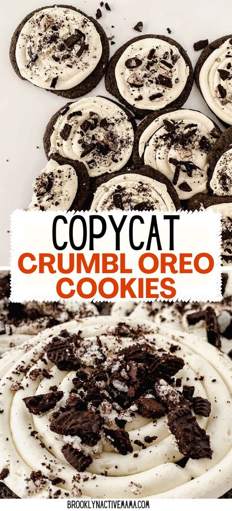 Easy Copycat Crumbl Cookies, Gourmet Oreo Cookies, Crumble Cookie Copycat Recipe Cookies And Cream, Cookies And Cream Cookies Crumbl, Oreo Crunch Cookies, Oreo Cookies Crumbl, Crumble Cookie Copycat Recipe Oreo, Crumbl Cookie Copycat Smores, Oreo Cookie Crumble Recipes