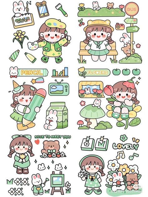 Telado Sticker Printable, Kawaii Korean Stickers Printable, Cute Korean Stickers, Sticker Momo, Images Hello Kitty, 귀여운 음식 그림, Free Printable Planner Stickers, Korean Stickers, Cute Laptop Stickers