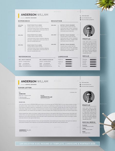 Landscape and Portrait Resume Template PSD, AI, Vector EPS & MS Word Resume Design Landscape, Resume Landscape, Landscape Cv Design, Resume Portfolio, Landscape Resume Design, Cv Landscape, Landscape Architecture Resume, Curriculum Vitae Architecture, Cv Layout