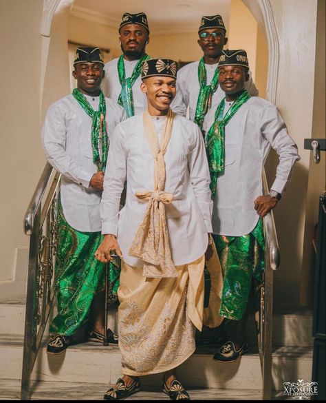 Akwa Ibom Traditional Attire, Ibibio Traditional Attire, Akwa Ibom Traditional Wedding Attire, Ibibio Wedding, Nigerian Attire, Men African Fashion, Couples African Outfits, Nigeria Wedding, Young Wedding