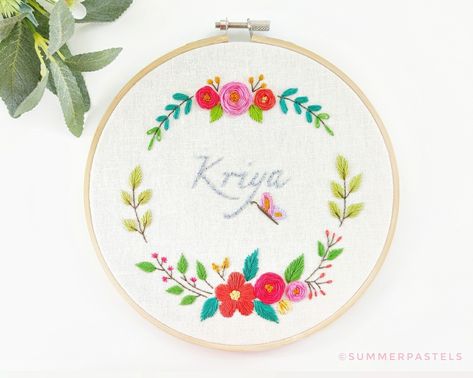 Embroidery Decor, Personalised Embroidery, Embroidery Wall, Digital Embroidery Patterns, Embroidery Wall Art, Nursery Decor Neutral, Name Embroidery, Baby Embroidery