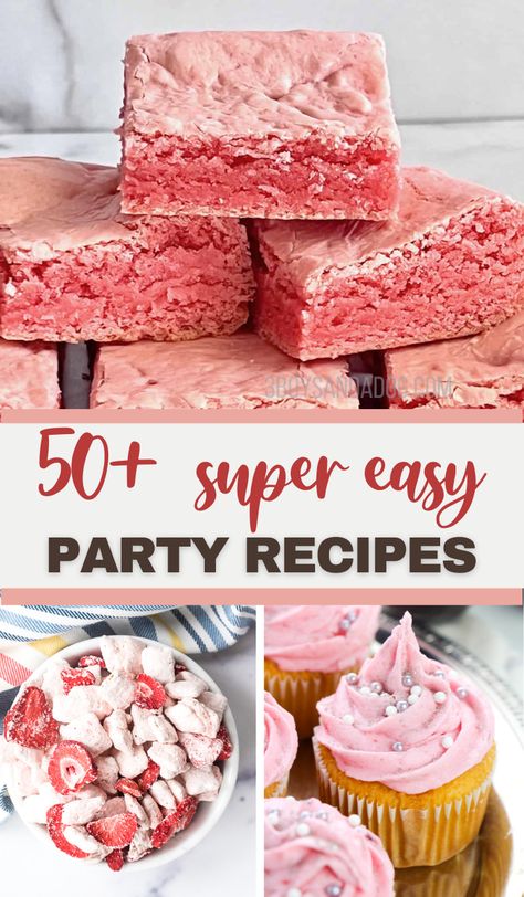 Don't miss this list of Pink Party Snack Ideas! If you have a celebration coming up, use this list of Pink Food Ideas to plan. Pink Out Desserts, Pink Finger Foods For Party, Pink Dessert Charcuterie Board, Easy Pink Desserts Simple, Pink Party Food Ideas Snacks, Pink Snack Ideas, Pink Colored Food, Healthy Pink Snacks, Pink Themed Desserts