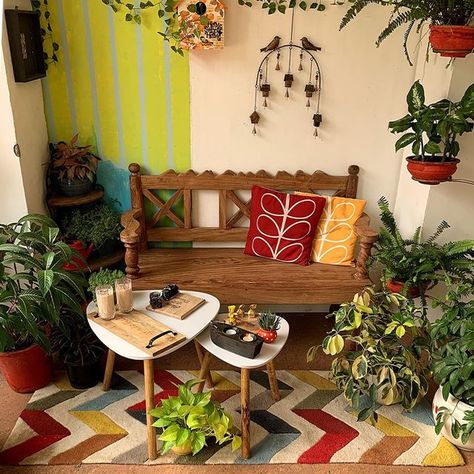 Indian Balcony Decor, Indian Balcony Decor Ideas, Indian Balcony, Balcony Decor Ideas, Diy Home Garden, Appetizer Bites, Small Balcony Decor, Home Garden Decor, Amazing Home