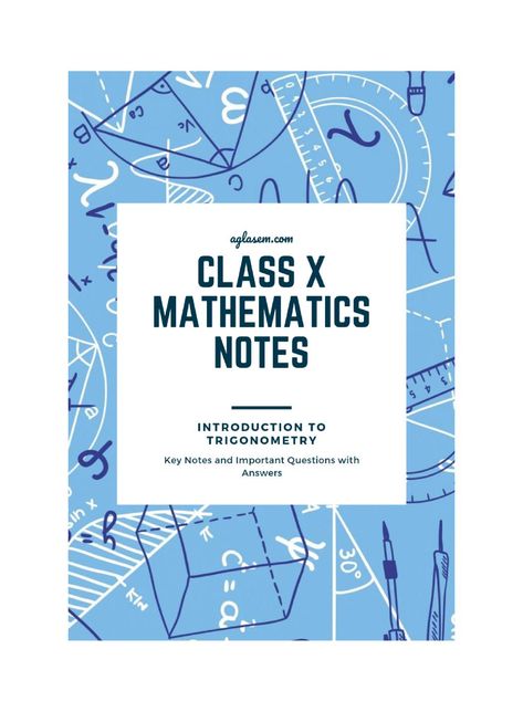 Class 10 Maths Notes for Introduction to Trigonometry Mathematical Induction, Maths Notes, Arithmetic Progression, Economics Notes, Class 12 Maths, Learning Mathematics, Math Tutorials, Math Notes, Science Notes