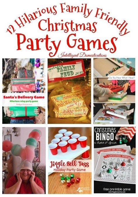 12 Hilarious Christmas Party Games Ideas. Family Friendly Christmas Party Games. #Christmas #FamilyGames Family Friendly Christmas Party, Teenage Party Games, Christmas Party Games For Kids, Christmas Gift Games, Party Games For Kids, Christmas Party Activities, Xmas Games, Fun Christmas Party Games, Christmas Bingo