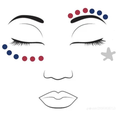 Football Dots Face Paint, Camp Face Paint Ideas, Hockey Face Paint Ideas, Homecoming Game Face Paint, Face Paint For Basketball Games, Homecoming Spirit Day Face Paint, Veterans Day Makeup, Football Face Painting Ideas, Cheer Leader Makeup