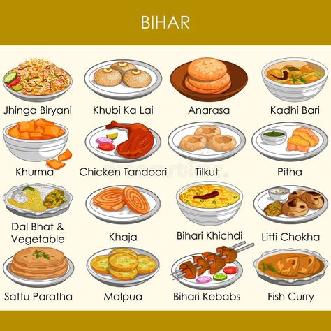 Gujrati Foods, Indian Food Drawing, Hindu Food, Sous Vide Cooking Times, Drawing Indian, India Illustration, Cooking Hobby, Healthy Food Chart, Traditional Indian Food