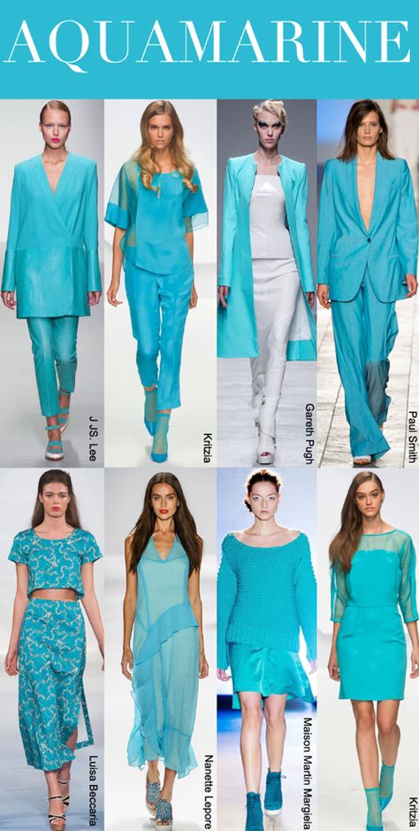 Spring Summer 2014 Color Trends from the Trend Council - Aquamarine. Yay!! Love this color! Haute Couture, Trend Council, 2014 Fashion Trends, Color Trends Fashion, 2014 Trends, 2015 Trends, Looks Street Style, Spring Summer Trends, 2014 Fashion