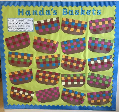 Paper basket weaving with Primary 1s after reading ‘Handa’s Surprise’. Handa Surprise Eyfs, Handa Suprise Activities, Handa's Surprise Activities Eyfs, Hands Surprise Eyfs, Handas Hen Activities Eyfs, African Activities For Preschool, Handa's Surprise Eyfs, Handa Surprise Activities, Eyfs Africa Topic