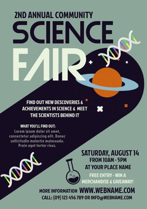 180+ Science Fair Flyer Customizable Design Templates | PosterMyWall Science Club Poster, Science Fair Poster Design, Science Festival Poster, Science Folder Design, Ad Template Design, Stem Poster Design, Science Event Poster, Science Pubmat, Event Announcement Poster Design