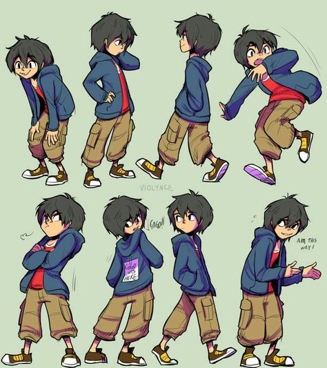 Character Design Teen, Hiro Big Hero 6, Character Turnaround, Animation Character, Images Disney, Character Model Sheet, Model Sheet, Character Poses, Game Character Design