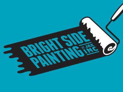 Bright Side Painting logo by Louie Preysz Painter Business Card, Painting Logo, Retro Painting, Illustrator Brushes, Painter And Decorator, Paint Companies, Logo Project, Retro Logos, Art Organization