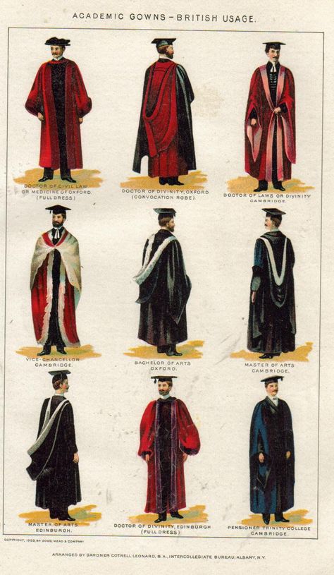 British academic gowns. 1903 Fashion, Academic Robes, Doctoral Regalia, Masters Graduation Pictures, Academic Gown, 1909 Fashion, Academic Regalia, University In England, Masters Graduation