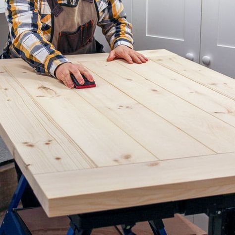 Building Tables Diy, Garage Table Ideas, How To Make Table, Fabrication Table, Diy Farmhouse Table Plans, Make Table, Sun Sail, Build A Farmhouse Table, Sail Shade