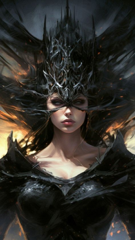 Dark queen art Dark Queen Art, Fae Queen, Shadow Queen, Goth Core, Witch Queen, Goddess Aesthetic, Mind Palace, Hell Girl, Dark Queen