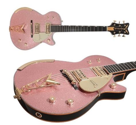 Pink Electric Guitar, Pink Penguin, Pink Guitar, Pretty Guitars, Instruments Art, Electric Guitar Design, Guitar Obsession, Custom Electric Guitars, Unique Guitars