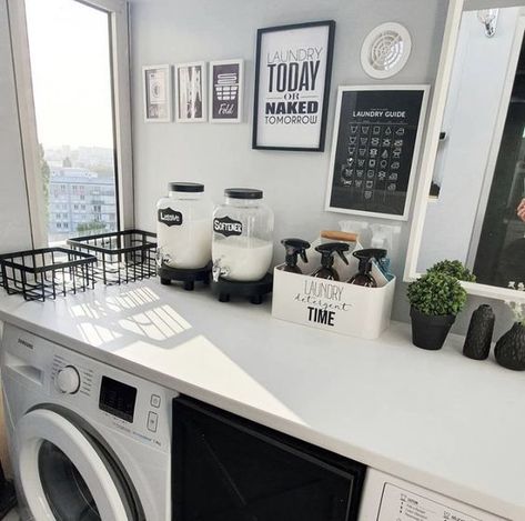 Apartment Decorating Laundry Room, Decorate Laundry Room Ideas, Laundry Supplies Organization, Amazon Laundry Room Must Haves, Laundry Area Organization, Laundry Storage Ideas Organizing, Gray Laundry Room Ideas, Guest Supplies, Organize Laundry Room