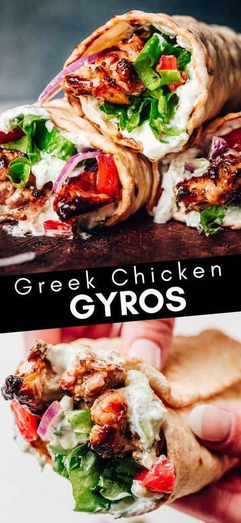 Chicken Greek Gyro Recipe, Greek Chicken Naan Wraps, Easy Greek Gyros, Chicken Gyros Marinade Greek Yogurt, Authentic Chicken Gyro Recipe, How To Make Chicken Gyros At Home, Greek Chicken Gyros Recipes, Greek Slouvaki Chicken, Greek Food Easy Recipes