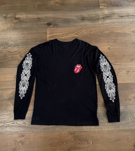 Long Sleeve Tee Shirt, Heart Top, Men's Tops, Long Sleeve Tee Shirts, Chrome Hearts, Rolling Stones, Long Sleeve Tee, Tee Shirt, Long Sleeve Tshirt Men