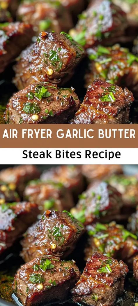 Air Fryer Garlic Butter Steak Bites Recipe Beef Bites Air Fryer, Air Fry Garlic Butter Steak Bites, Airfry Steak Bites Recipe, Garlic Butter Steak Bites Ninja Foodi, Steak Bites And Potatoes With Garlic Butter Air Fryer, Garlic Steak Bites Oven, Round Steak Air Fryer Recipes, Instant Pot Garlic Steak Bites, Ribeye Air Fryer Recipes