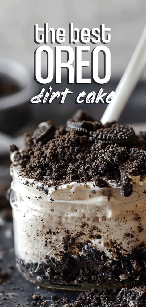 Oreo Dirt Cake [20 Minutes] – Chasety Dirt Cake Cups, Dirt Pudding Recipes, Oreo Dirt Pudding, Dirt Recipe, Dirt Dessert, Oreo Dirt Cake, Dirt Cake Recipes, Dirt Pudding, Oreo Dirt