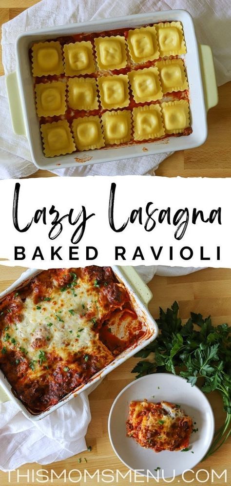 Easy Freezer Lasagna, 3 Cheese Lazy Lasagna, Ravioli Lasagna Freezer Meal, One Person Lasagna, Gluten Free Lazy Lasagna, Fresh Ravioli Lasagna, High Protein Ravioli Lasagna, Lazy Day Lasagna Ravioli, Baked Ravioli Lasagna