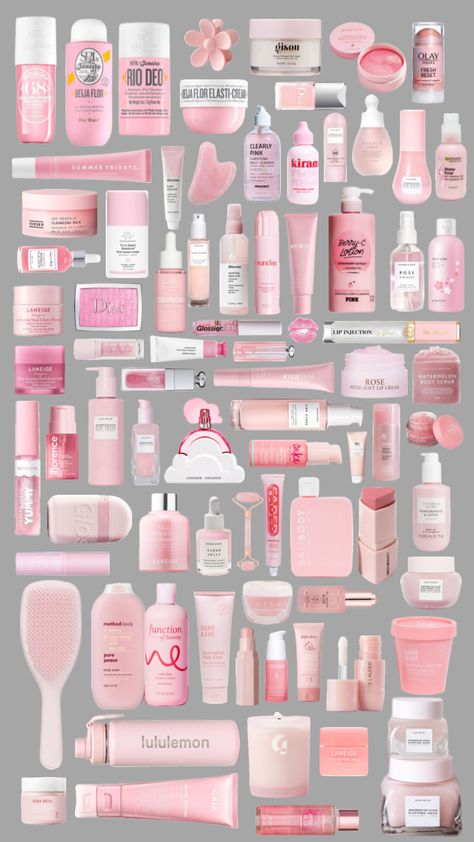 Pink Christmas List Ideas, Make Up Wishlist Ideas, Pretty Lists Ideas, Pink Makeup Products Aesthetic, Things I Want To Buy List, Pink Skincare Aesthetic, Cute Pink Things, Sephora Stuff, Skincare For Kids