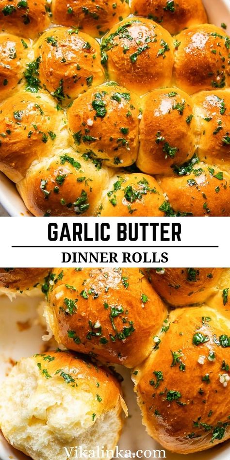 Garlic Butter Dinner Rolls, Garlic Butter Rolls, Butter Dinner Rolls, Rolls For Dinner, Dinner Rolls Recipe Homemade, Easy Dinner Rolls, Fluffy Rolls, Dinner Rolls Easy, Butter Rolls