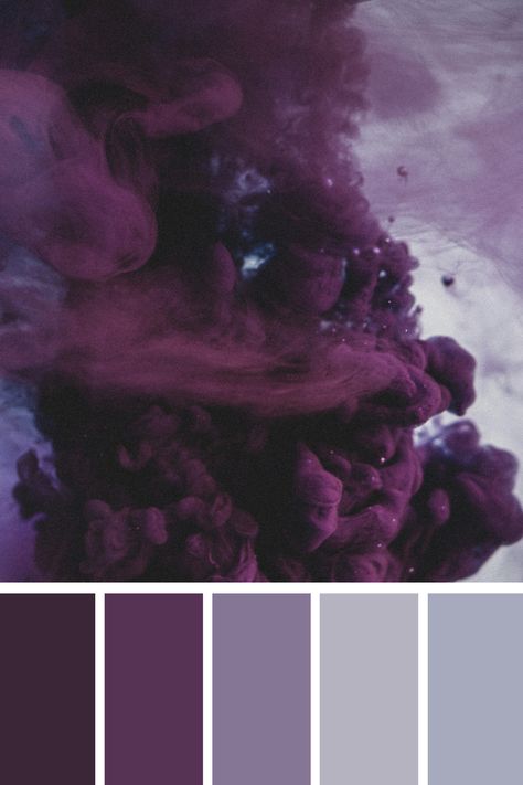 Rich, moody purples cascade into soft greys, creating an ethereal, cloud-like formation that enhances the purple and grey color palette with its mysterious, dream-like quality. Grey And Purple Color Scheme, Ethereal Color Palette, Purple Color Pallet, Grey Color Pallets, Color Scheme Generator, Greyish Purple, Purple Color Palette, Purple Palette, Purple Color Schemes